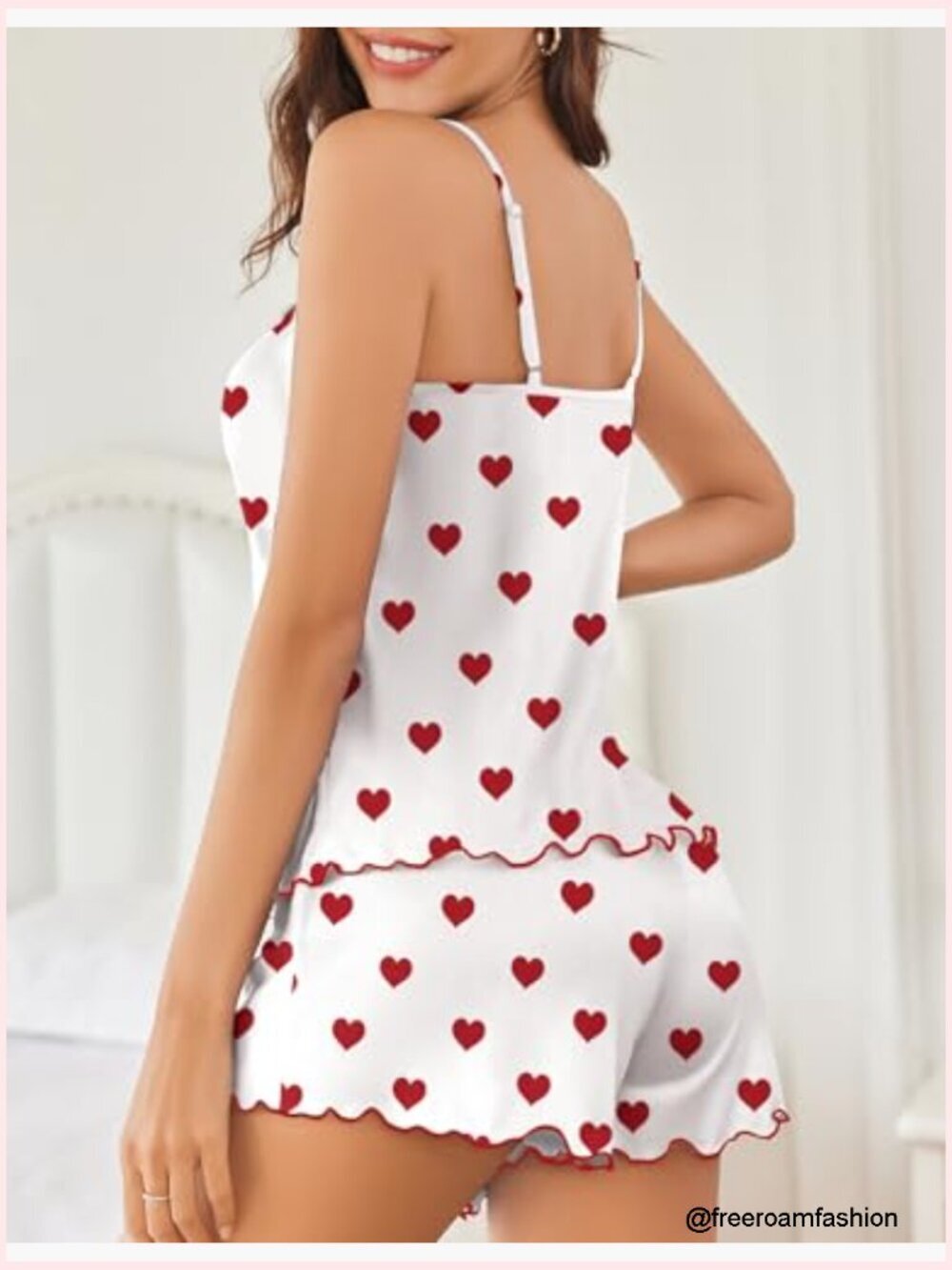 Soft Cami Pajama Set with Adjustable Tank Top and Elastic Shorts - Picture 5 of 5
